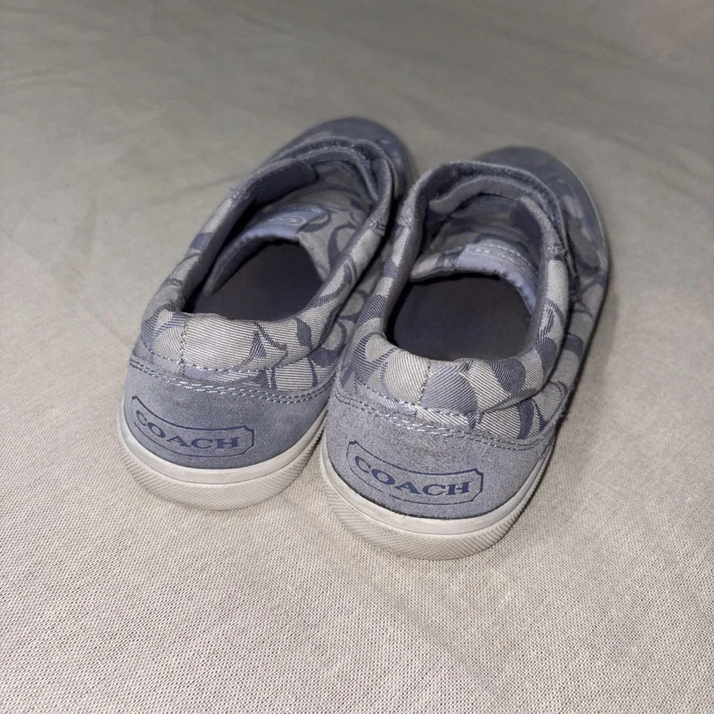Coach Priya Signature Suede Trim Hook Loop Canvas Sneakers in lilac Size‎ 8 US